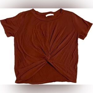 Gage USA Twisted Tee Twist Front Rust Wine Color Medium
